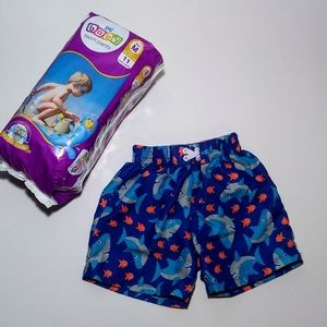 OP swimming shorts with swim diapers